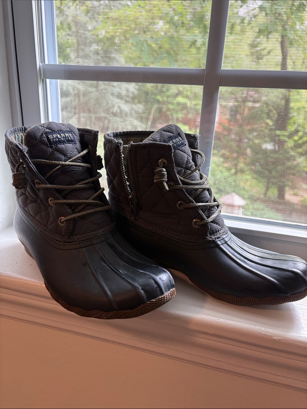 Sperry Quilted Navy Waterproof Duck Boots